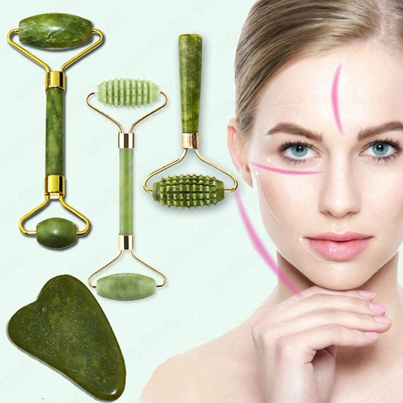 Aesthetic Jade Roller + Gua Sha Set