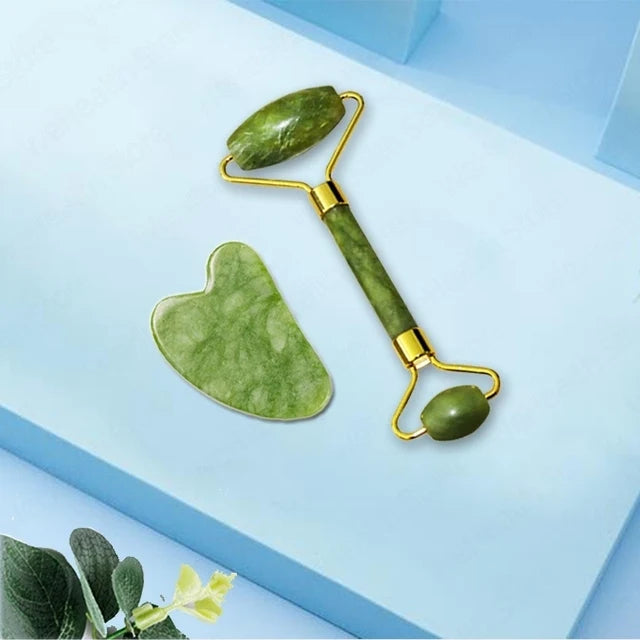 Aesthetic Jade Roller + Gua Sha Set