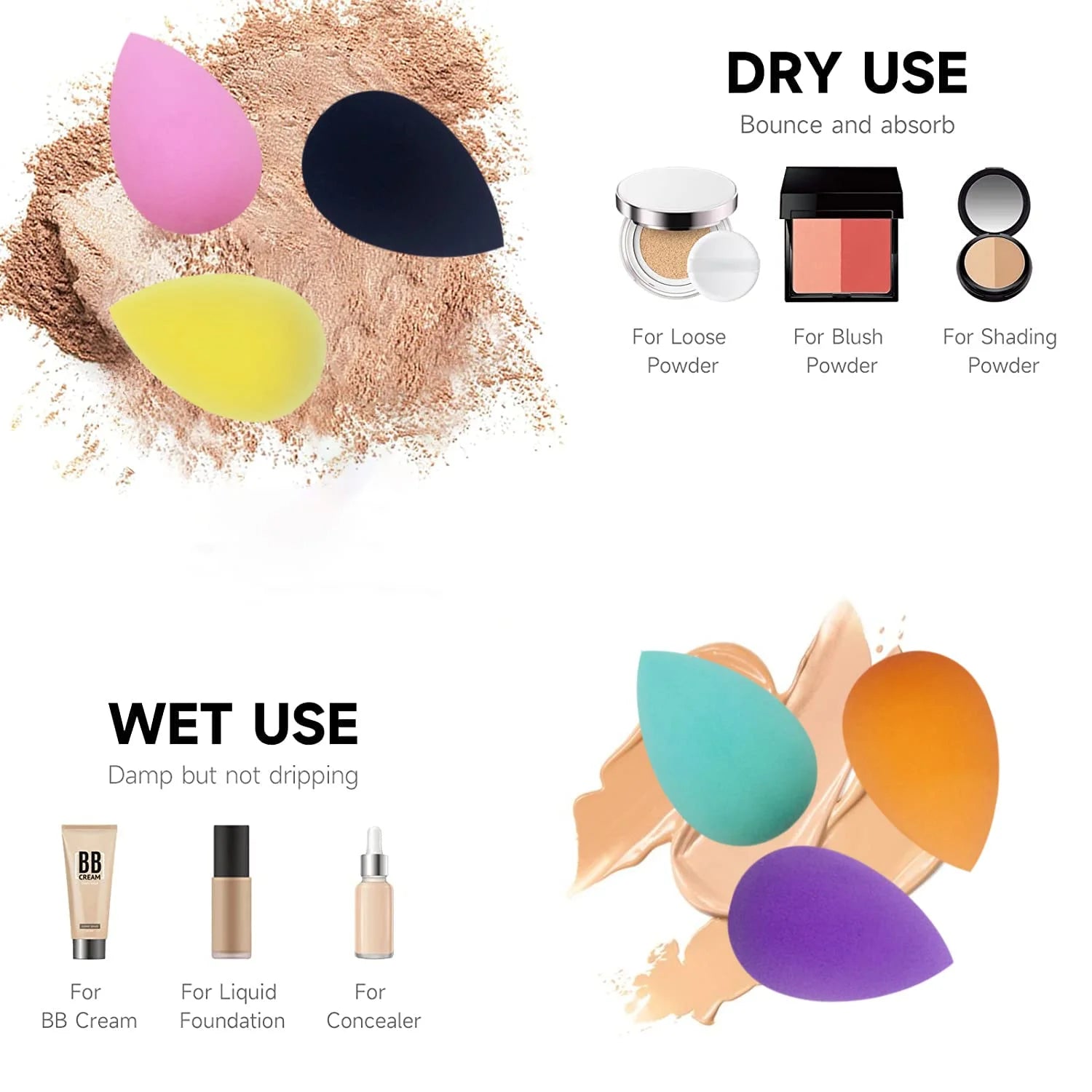 Aesthetic Beauty Blender Set (5-Pack)