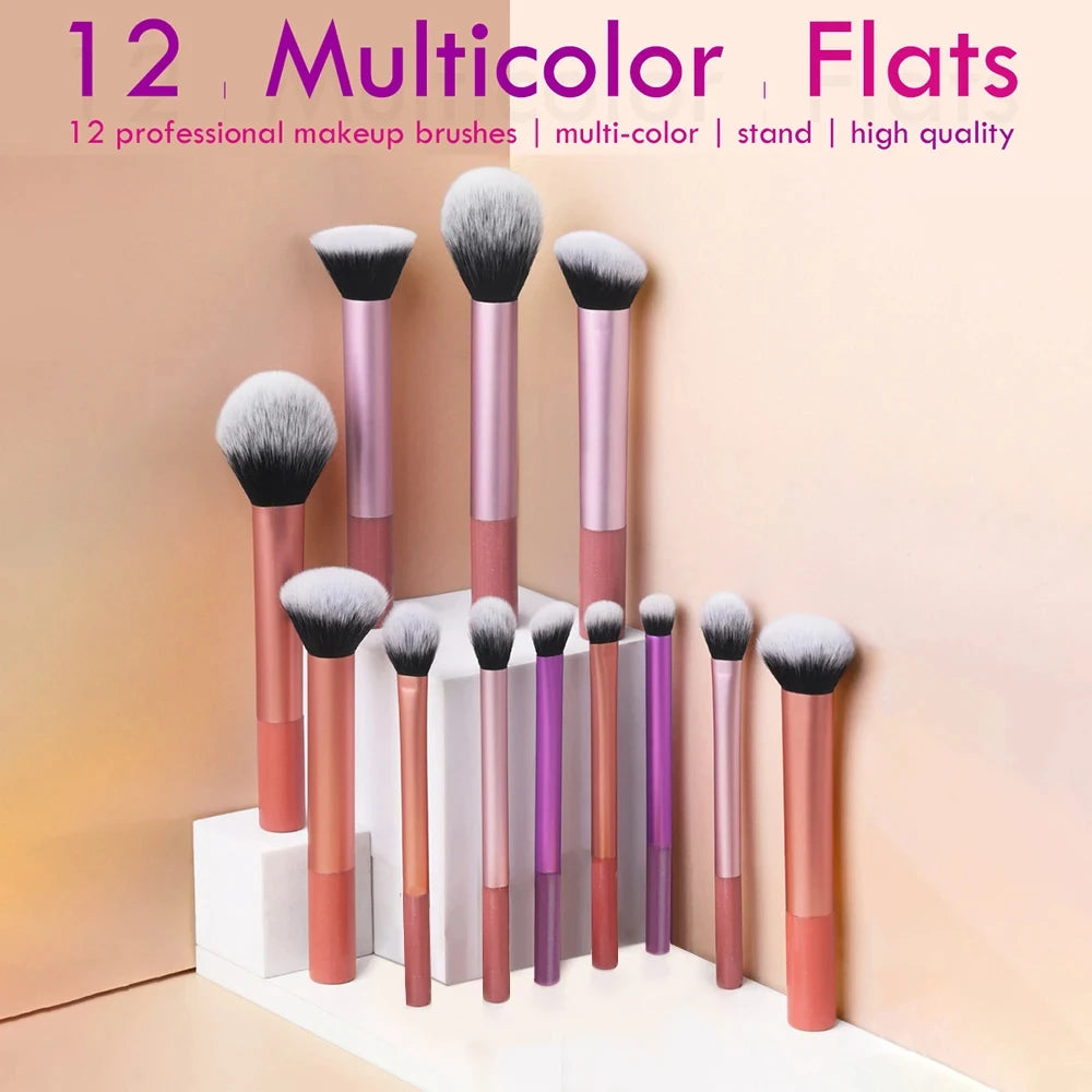 Aesthetic Makeup Brush Set (12-Piece)