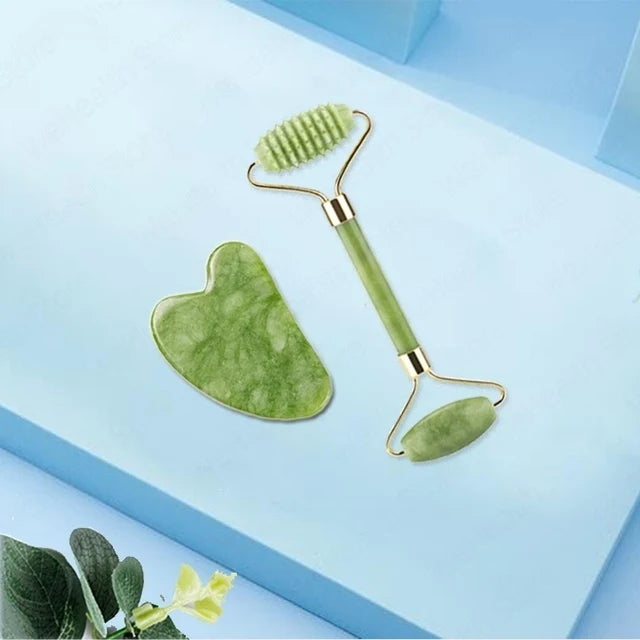 Aesthetic Jade Roller + Gua Sha Set